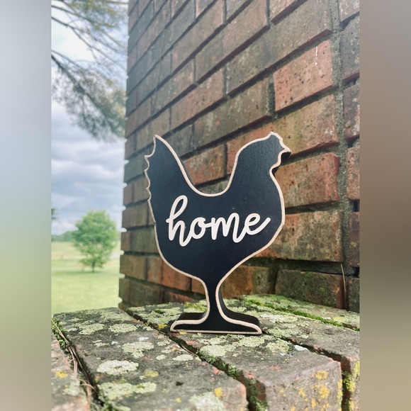 *Home Distressed Black Chicken Shelf Sitter - Picture 10 of 12